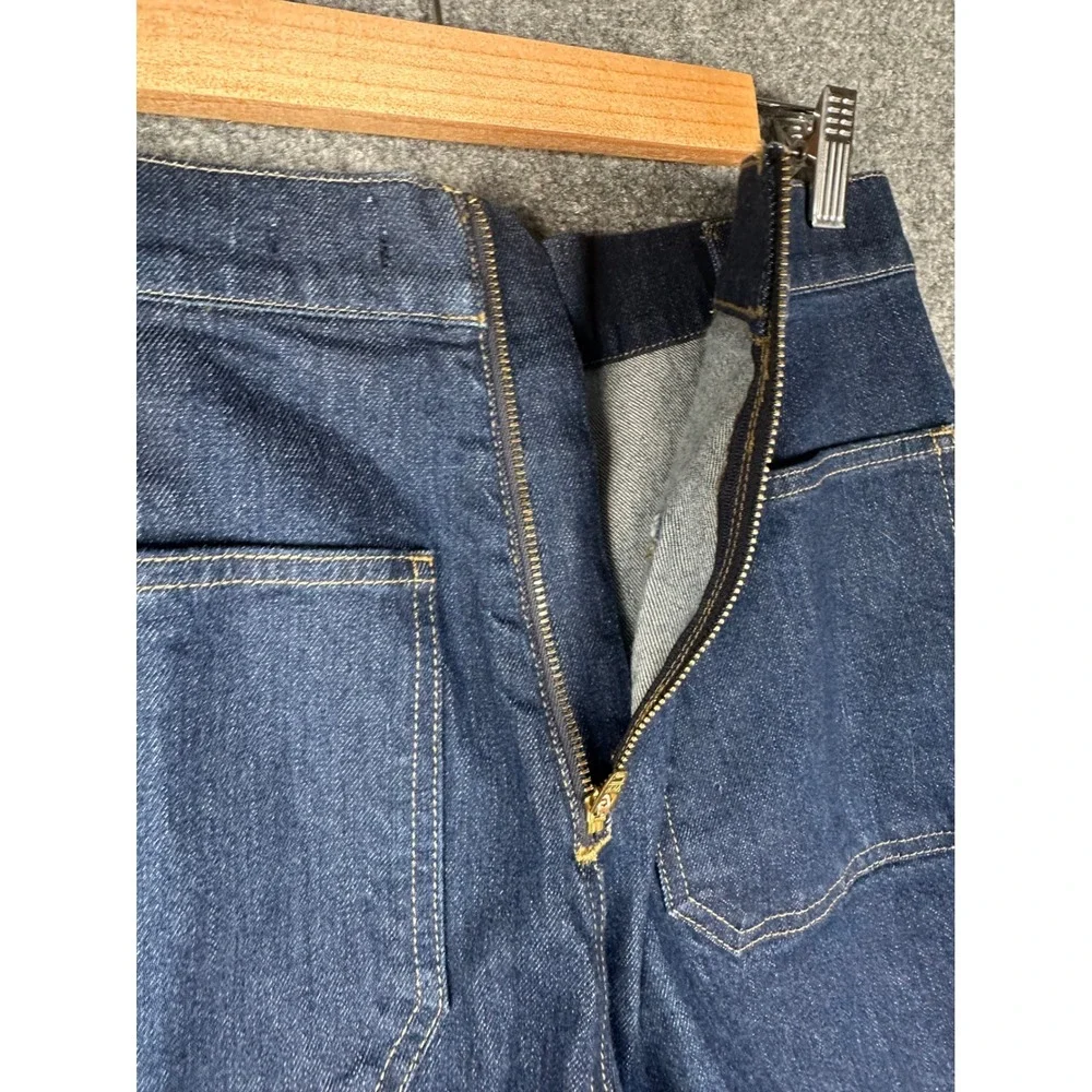 J.Crew Womens Sailor Button Denim Trouser 6 TALL Nautical Wide Leg Indigo Jeans - Picture 5 of 11